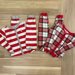 EUC Lot of 2 Pajamas Holiday Christmas Onesies